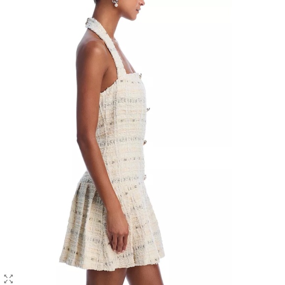 AQUA Tweed Halter Mini Dress in Cream / Ivory – NWT – $118 - Picture 6 of 8